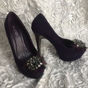 Purple with silver heel ALDO pumps!!
